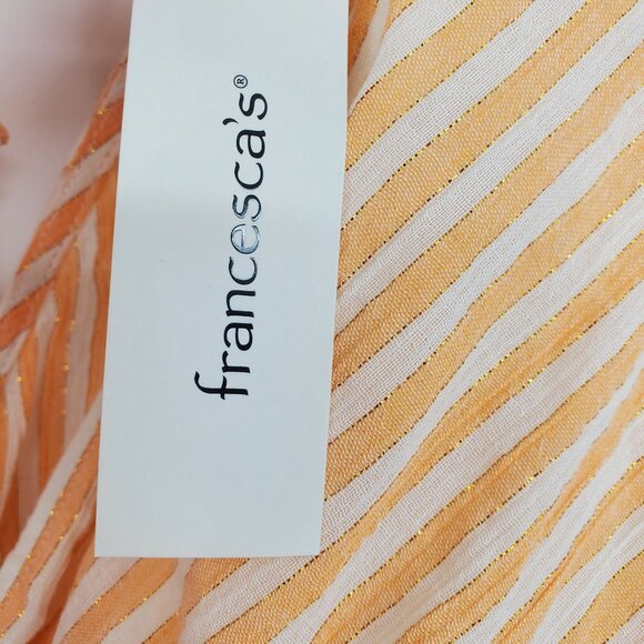 NWT Miami Francesca's Jerrie Shimmer Striped Kimono One Piece Romper Medium - Picture 4 of 9